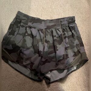 Size 10 Lululemon Purple Camouflage Hottie Hot Shorts
